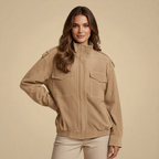 Women's zip jacket with stand collar