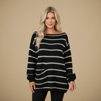 Women's round neck striped sweater