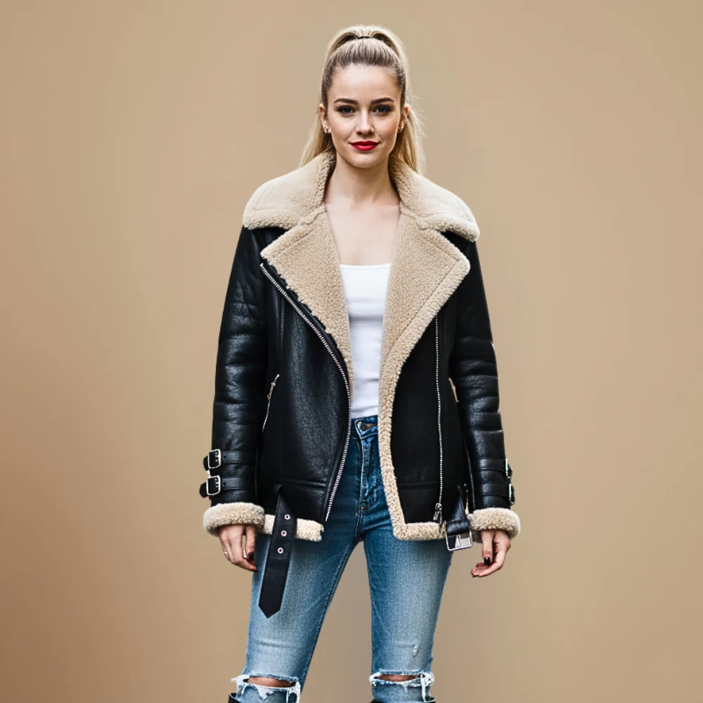 Women’s winter coat with thick collar