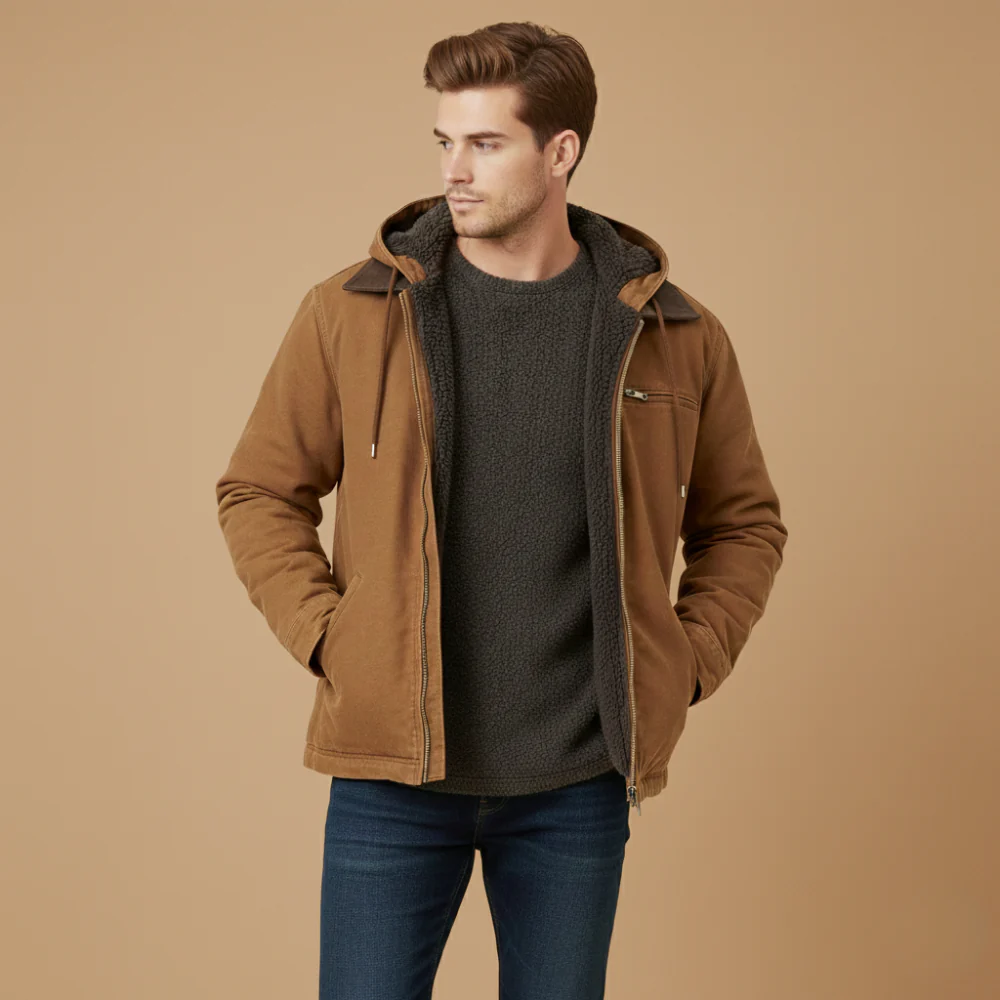 Men’s hooded jacket with soft inner lining