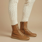 Women’s mid calf lace up boots with zip