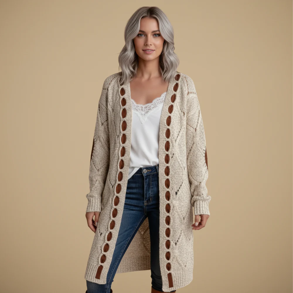 Women's hooded long cardigan