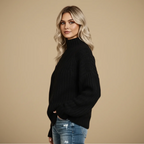 Women's turtleneck long sleeve sweater