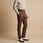 Men's pleated high waist trousers