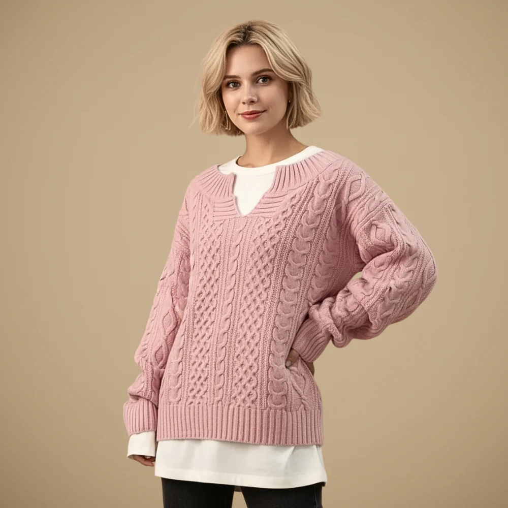 Women's long sleeve knit sweater