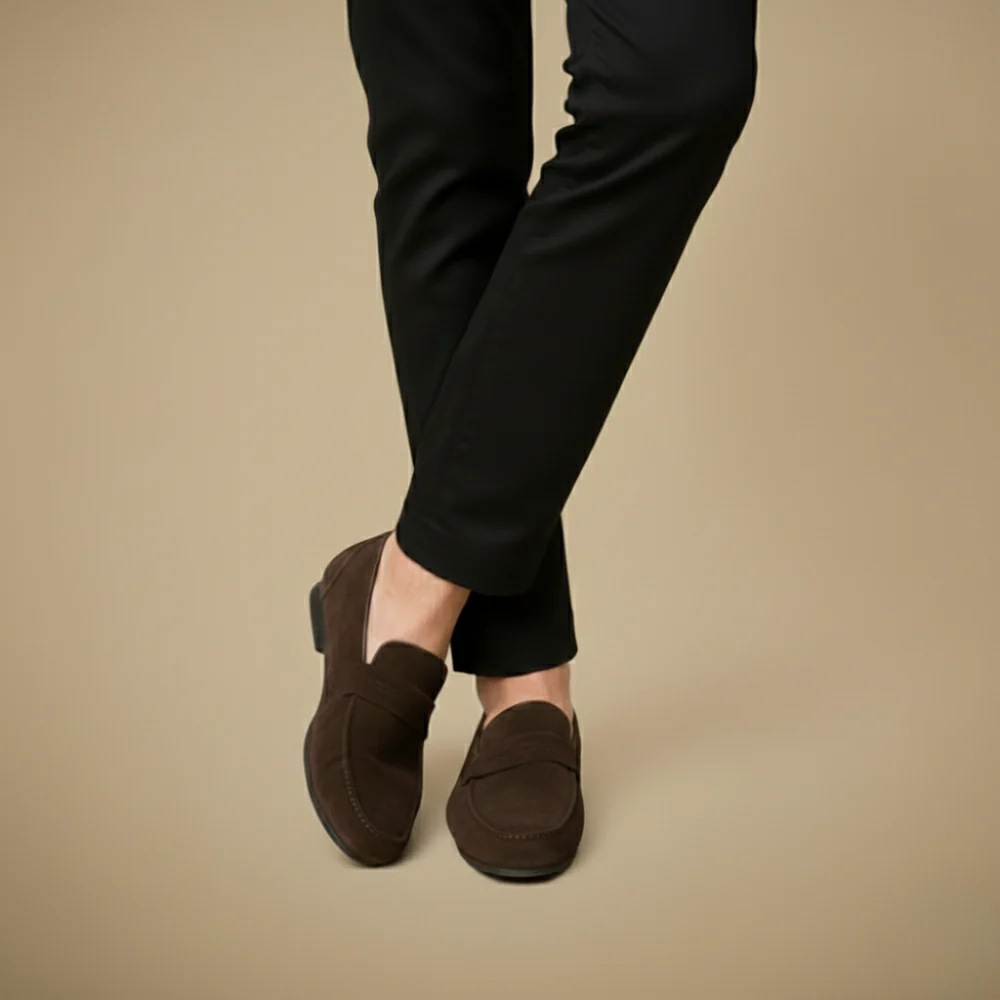 Men's slip on flat business loafers