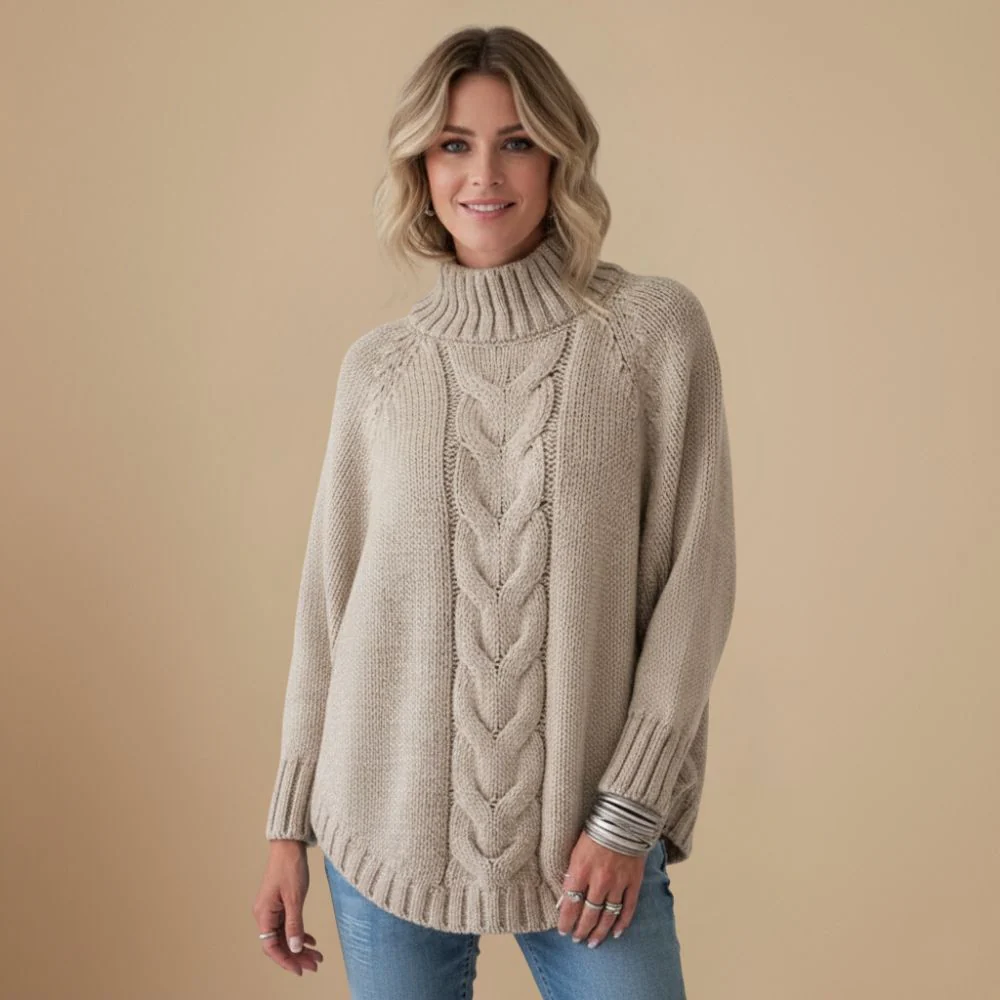 Women's high neck pullover sweater