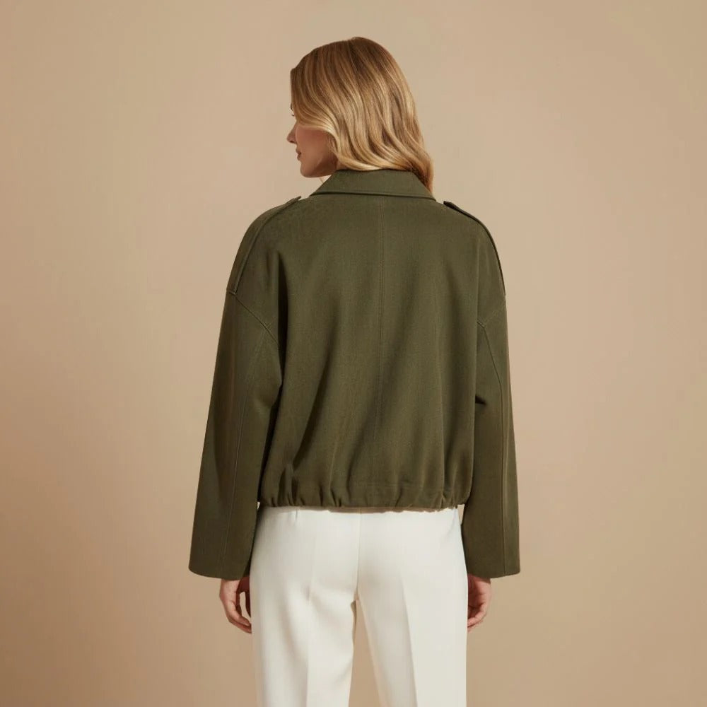 Women’s casual waist length jacket with bubble hem