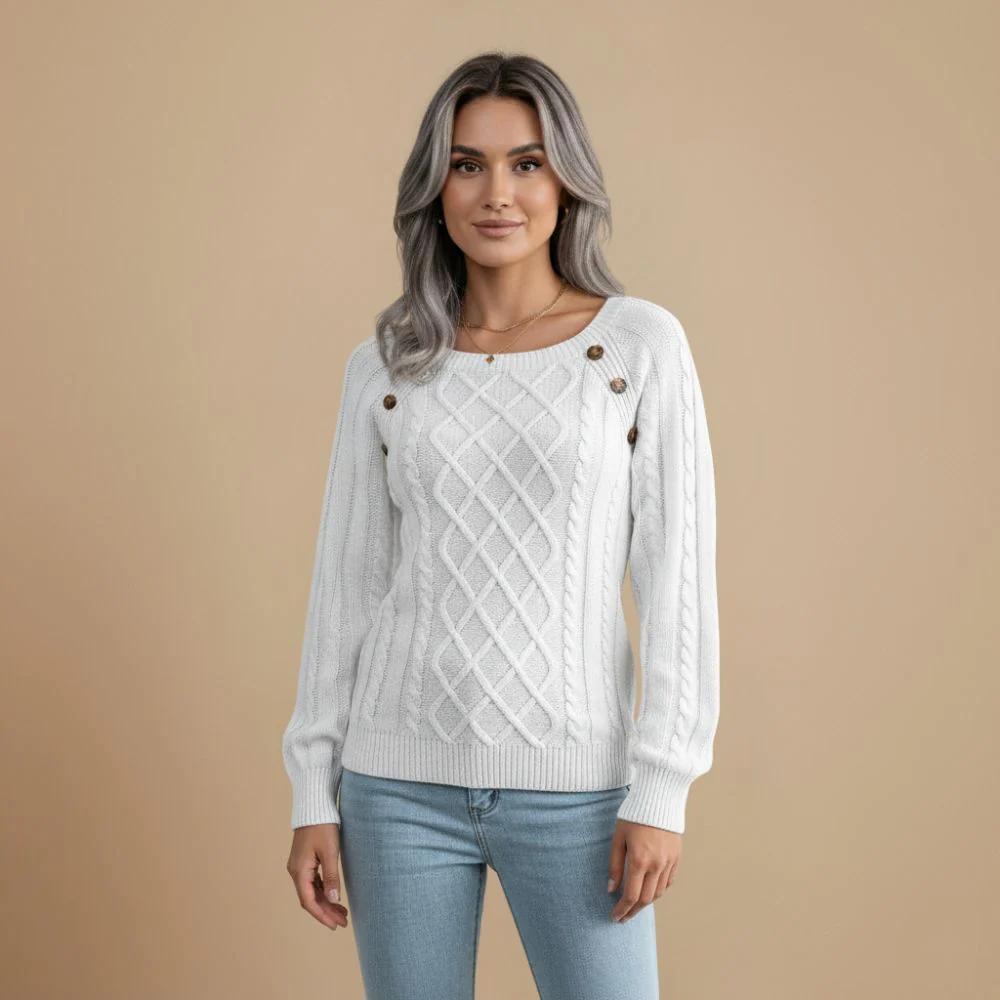 Women's casual square neck knit pullover sweater