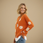 Women’s button front floral cardigan