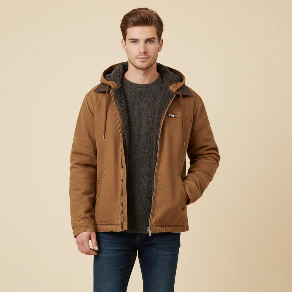 Men’s hooded jacket with soft inner lining