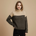 Women's patterned turtleneck knit sweater