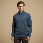 Men’s long sleeve half zip turtleneck sweater