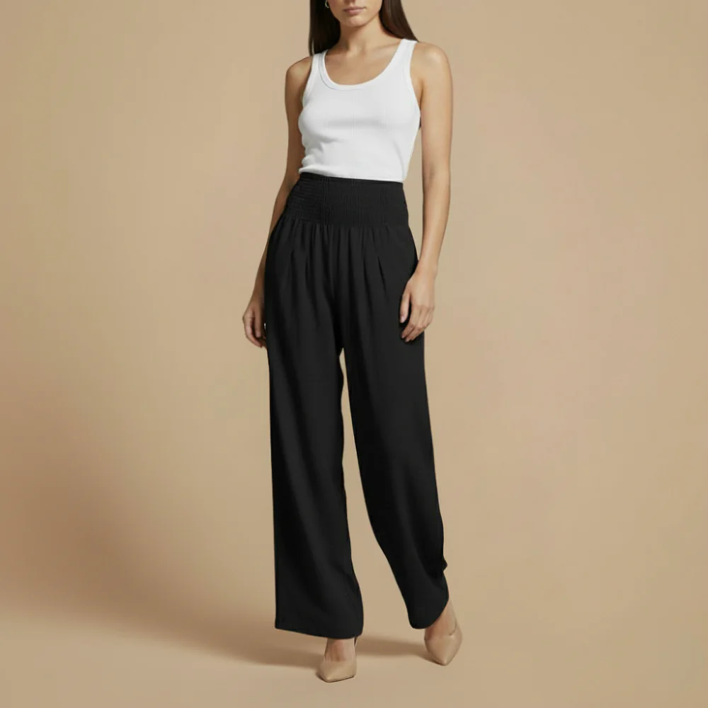 Women’s elastic waist wide leg pants