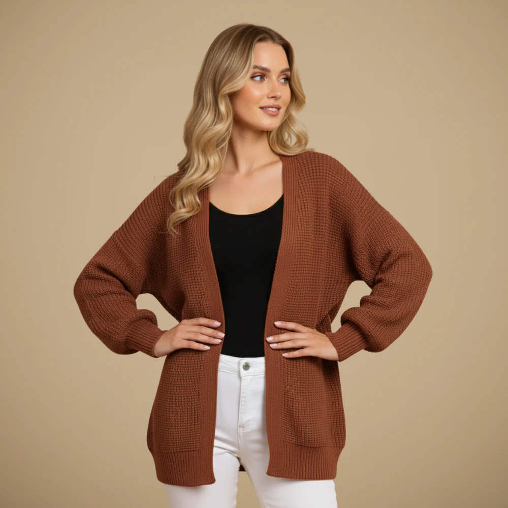 Women's long sleeve open front cardigan