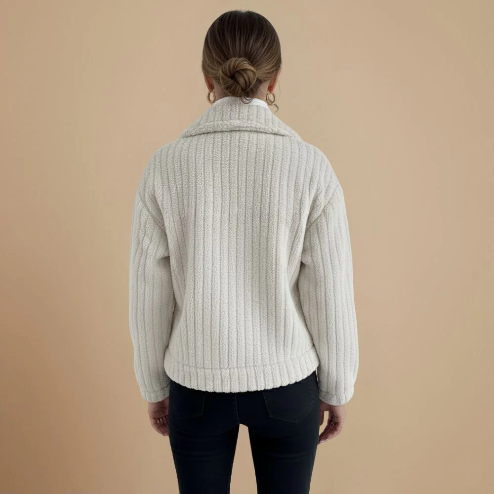 Women's textured cozy button-up jacket