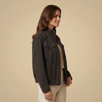 Women's zip jacket with stand collar