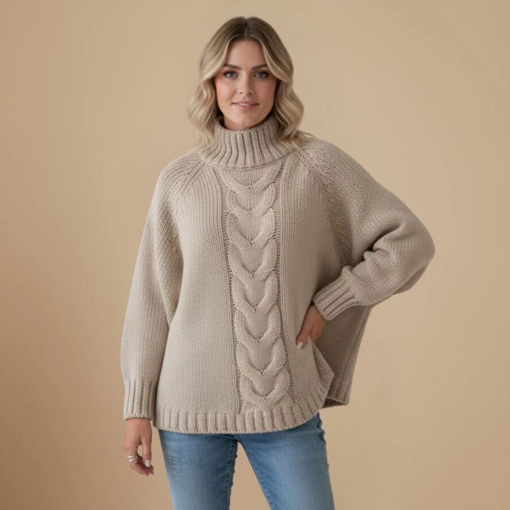 Women's high neck pullover sweater