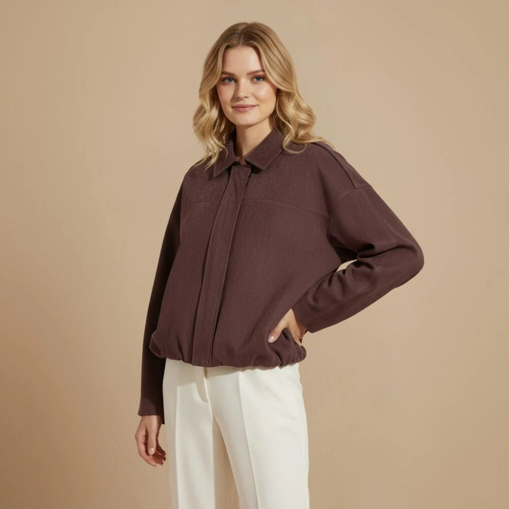 Women’s casual waist length jacket with bubble hem