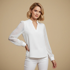 Women's v-neck long sleeve office blouse