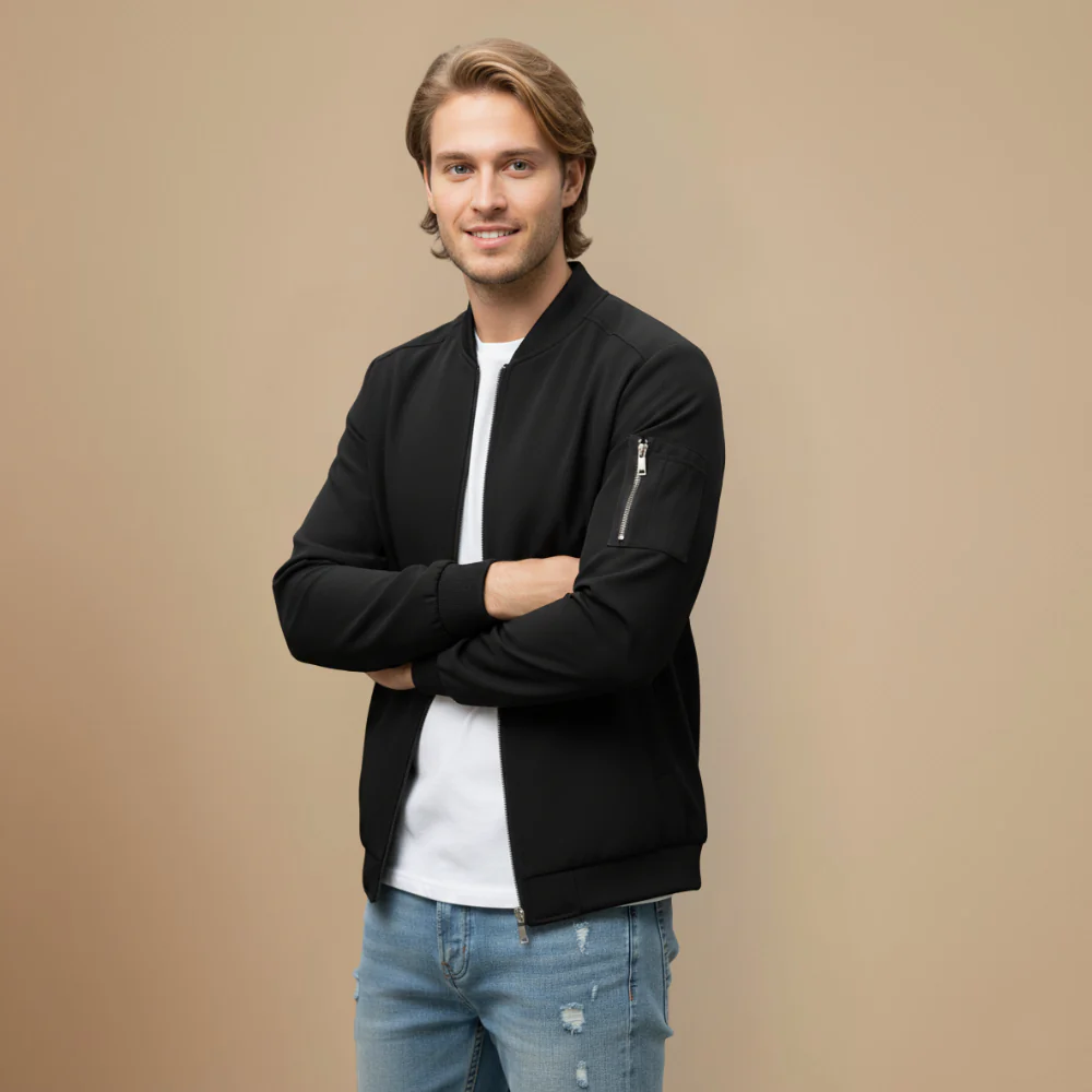 Men's jacket with zip closure