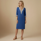 Women's v-neck mid-length summer dress