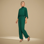 Women's long sleeve straight leg jumpsuit