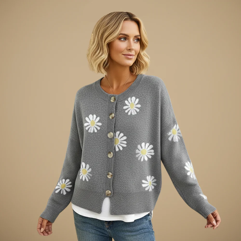Women’s button front floral cardigan