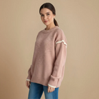 Women's loose round neck casual pullover sweater