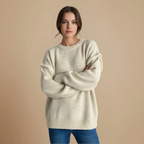 Women's loose round neck casual pullover sweater