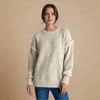 Women's loose round neck casual pullover sweater