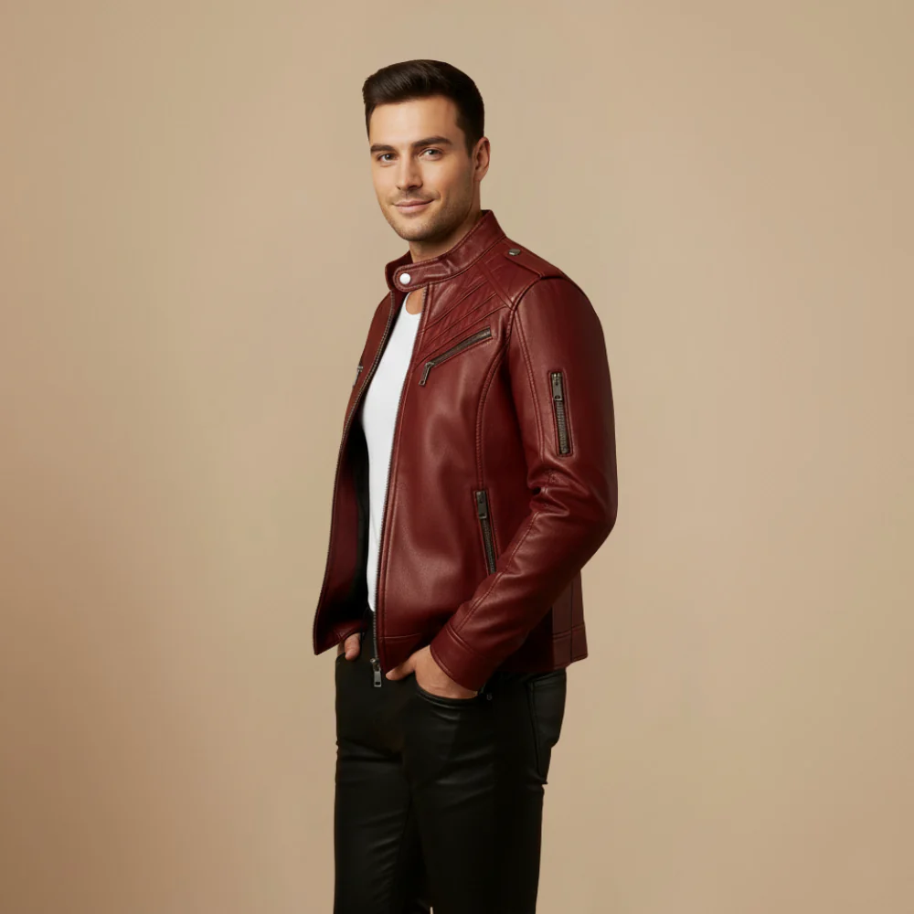 Men’s slim-fit biker jacket