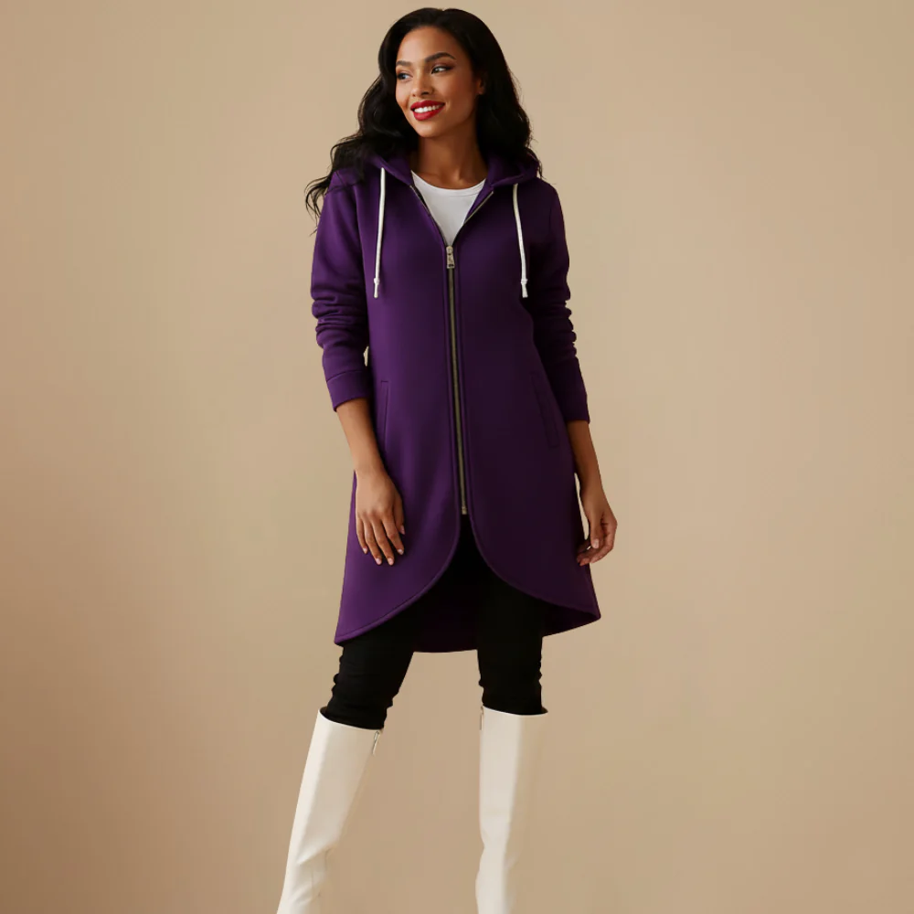 Women’s long zip hoodie jacket