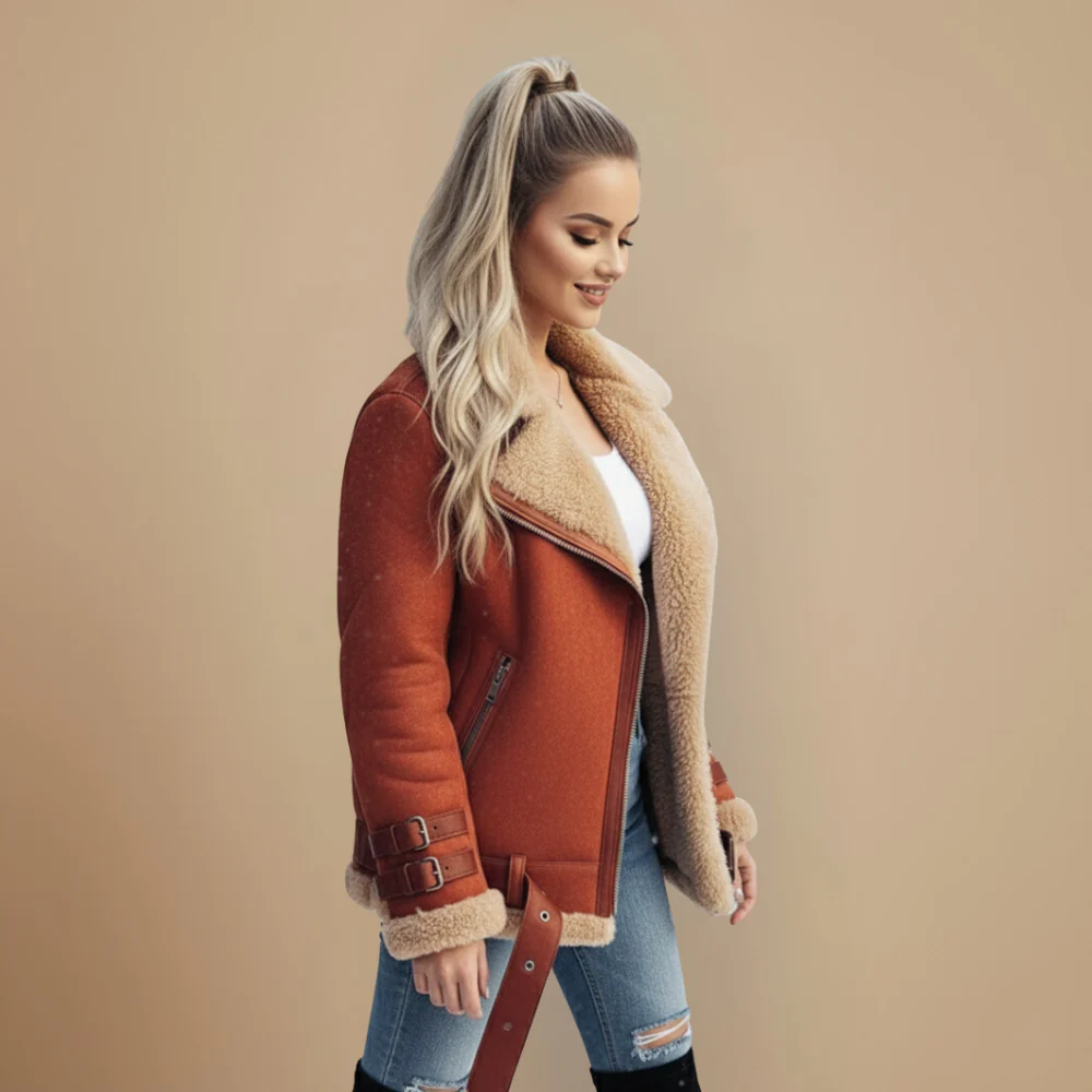 Women’s winter coat with thick collar