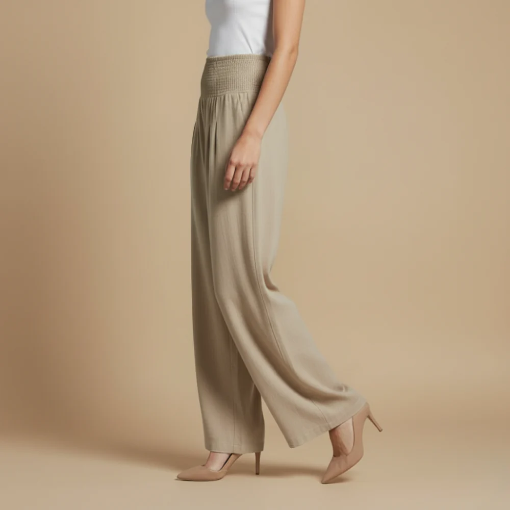 Women’s elastic waist wide leg pants