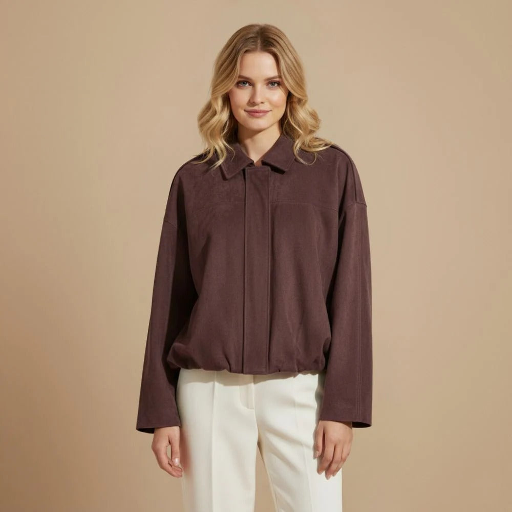 Women’s casual waist length jacket with bubble hem