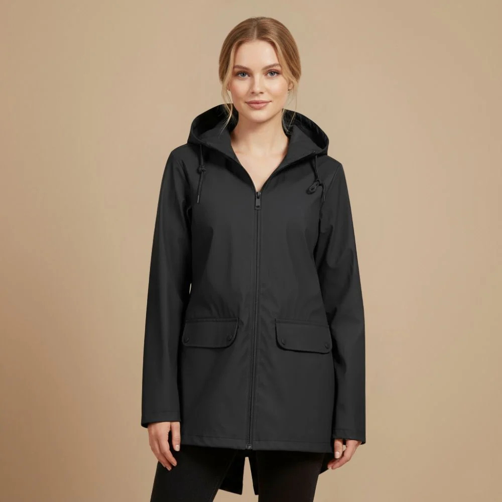 Minimalist style hooded light outdoor jacket for women