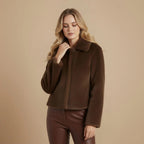 Women's loose fit winter coat with wide collar