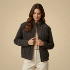 Women's zip jacket with stand collar