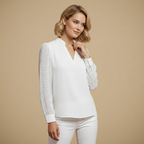 Women's v-neck long sleeve office blouse