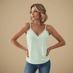 Women's lace v-neck tank top
