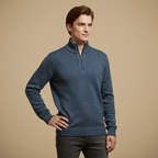Men’s long sleeve half zip turtleneck sweater