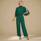 Women's long sleeve straight leg jumpsuit