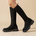 Women’s mid-calf pull-on boots with thick sole
