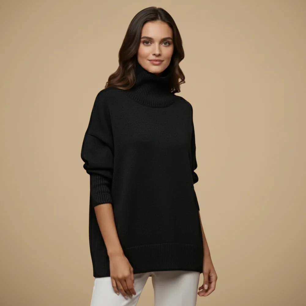 Women's high neck loose sweater