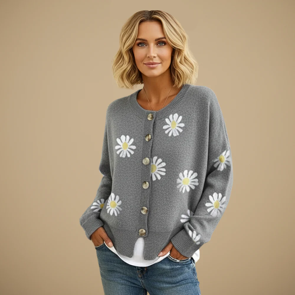 Women’s button front floral cardigan
