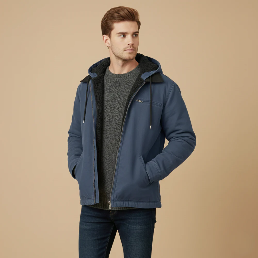 Men’s hooded jacket with soft inner lining