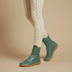 Women’s mid calf lace up boots with zip