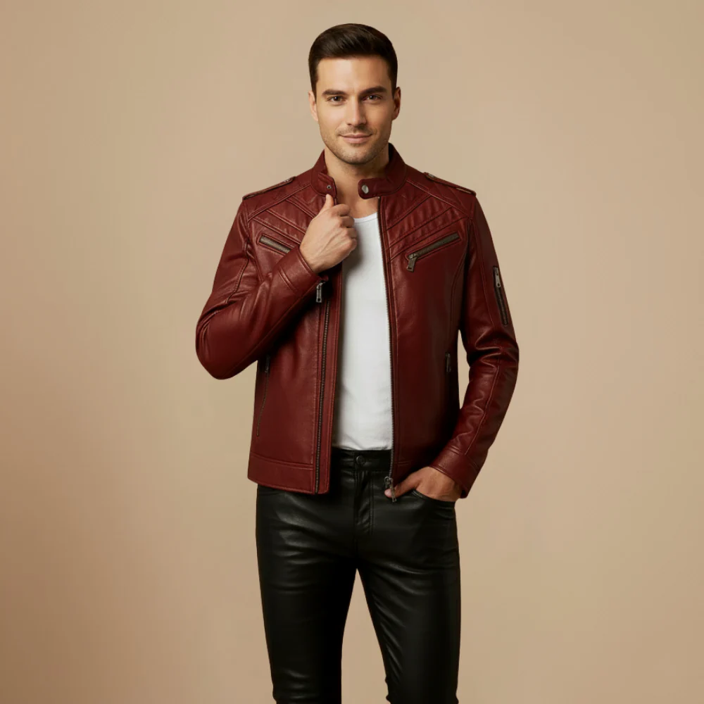 Men’s slim-fit biker jacket