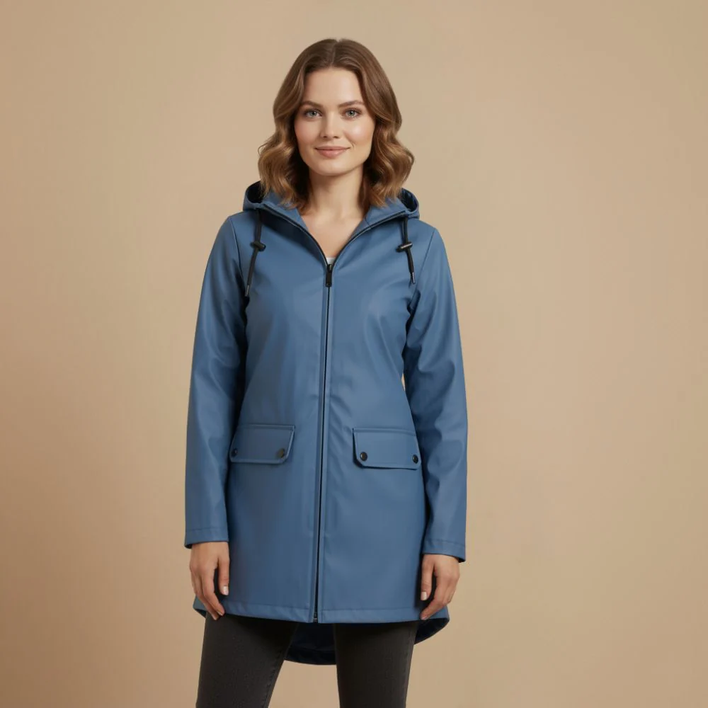 Minimalist style hooded light outdoor jacket for women